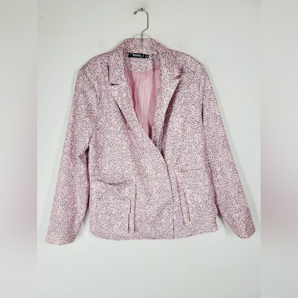 Missguided + Pink Floral Blazer, Size 4